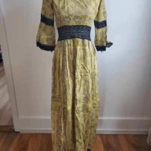 Vintage Yellow Dress with Lace